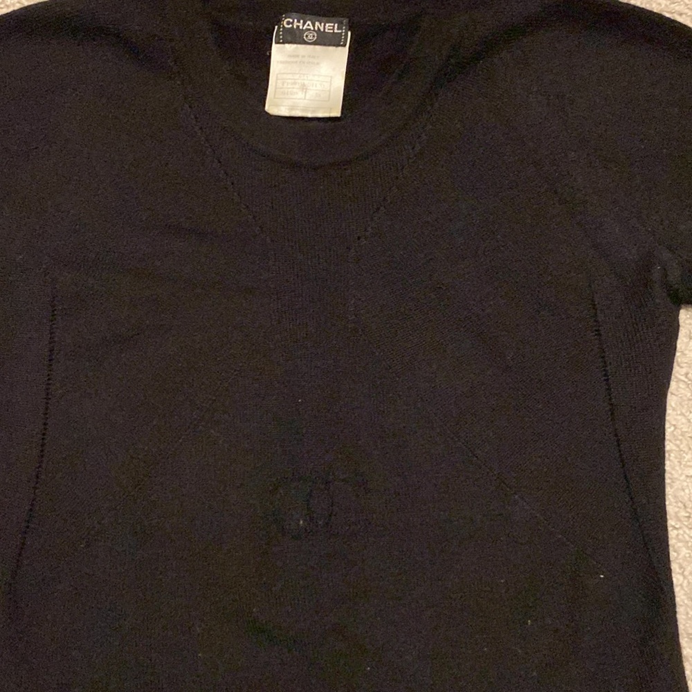 Chanel CC logo vintage cashmere top - Picture 2 of 12